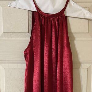 Shimmer Red Maxi Halter Dress Size M
